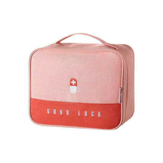 Zippered First Aid Kit Medicine Storage Bag Emergency Empty Bag Pink