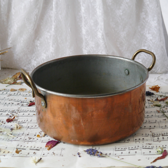 Small Vintage Copper Pan Planter