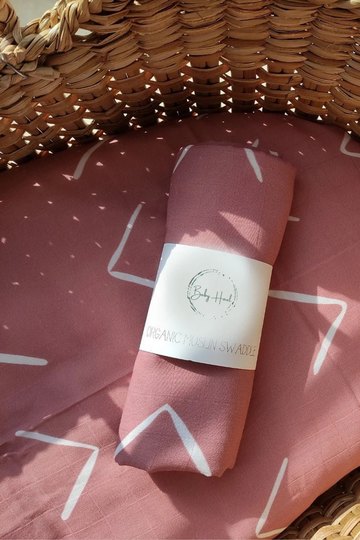Terracotta Muslin Cover | Organic Baby Swaddle Natural Newborn Essentials Blanket