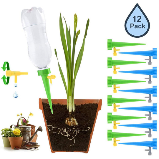 12 pack automatic watering tip, adjustable plant watering tip, with slow release control valve switch for indoor and outdoor garden plants