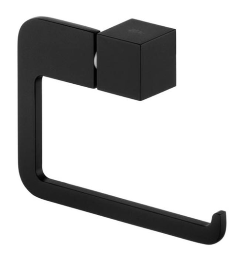 Bisk - Toilet Paper Rack Wall Mounted Roll Holder Modern wc Black Powder Coated Zamak