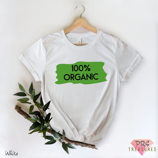 100% Organic Shirt, Tshirt, Farming Vegetarian T-Shirt, Gardening Farmers Ecological Veggie