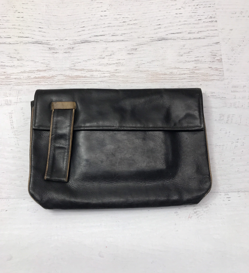 Vintage Leather File Wallet - Purse - Portfolio - Organizer With Coin Holder & Mirror - Clutch Folder - Travel Bag