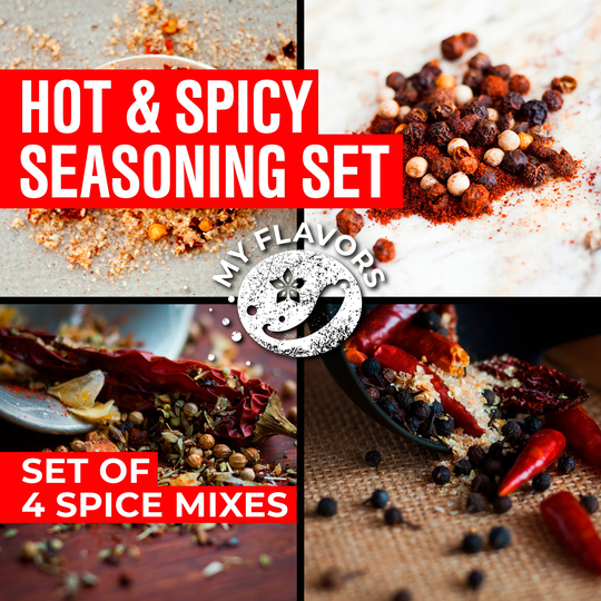 Hot & Spicy Seasoning Set - 4 Spice Mix Mixes Hot Pepper Father in Law Gift
