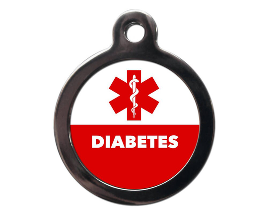 Diabetes Medical Alert Pet ID Tag - Dog Cat ID Tags Personalized Text On Reverse