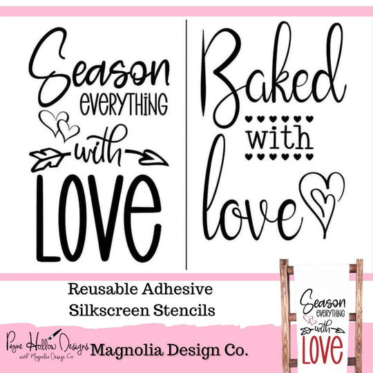 Season Everything Stencil Reusable Silkscreen 8.5 X 11 Magnolia Design Co. Self Adhesive