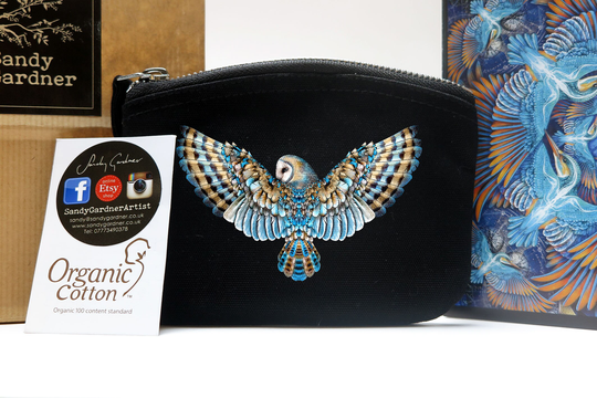 Premium Quality Organic Barn Owl Purse Bag, Bird, Spirit Pouch, Animal, Mother Nature Handbag
