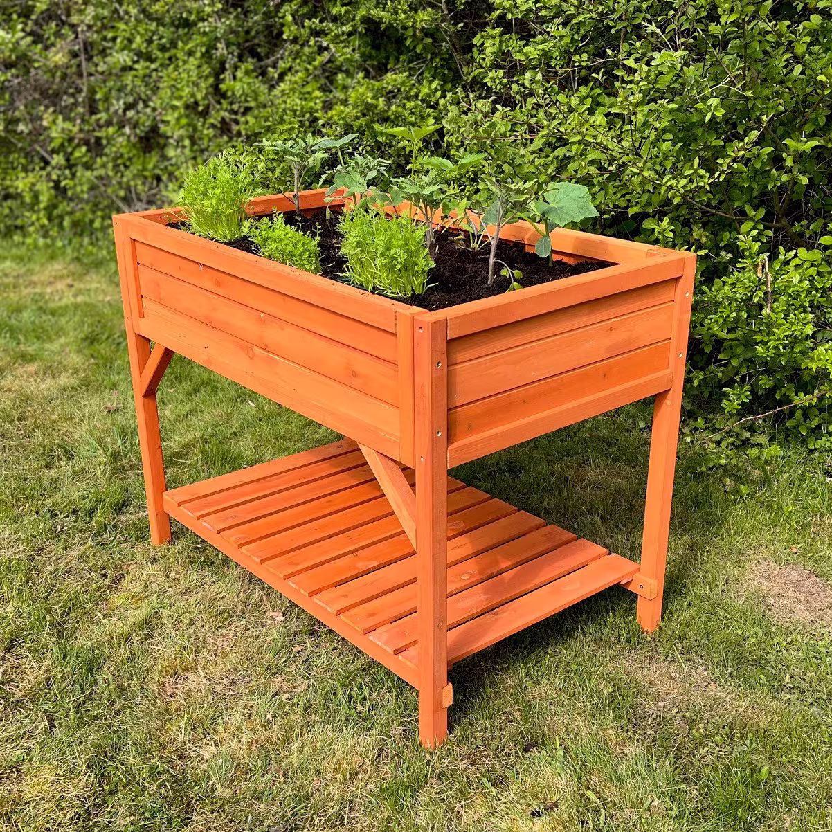 Wooden Raised Herb Garden Planter