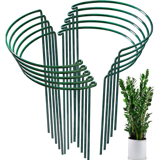 10 Pack Garden Plant Stands, Half Round Garden Plant Stands for Tomatoes, Peonies, Hydrangeas, Vines, Climbing Flowers Indoor and Outdoor (20 x 35cm)