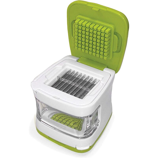 Green/White | BPA-Free Plastic with Stainless Steel Blades | Minces & Slices | Chop, Crush, or Dice Garlic & Herbs | Dishwasher Safe