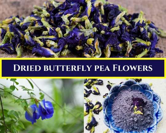 Dry Butterfly Pea Flowers(Clitoria TernateaLoose Leaf Tea/Organic Blue Tea-Dried Butterfly Pea/Butterfly Pea Powder & Dried Flower