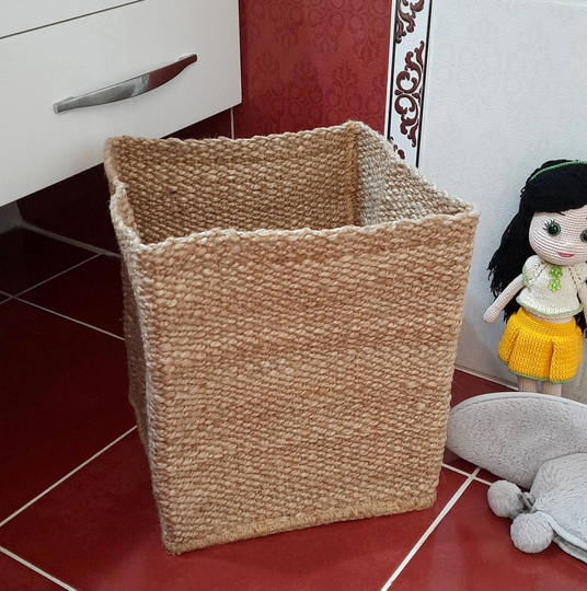 Jute Crochet Basket, Natural Interior Storage Bathroom Bedroom Organizer Nursery Room Storage, Housewarming Gift, Home Gifts