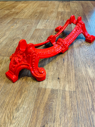 Fully Restored Powder Coated in Ferrari Red Cast Iron Lions Head Bmx Bike Cycle Stand