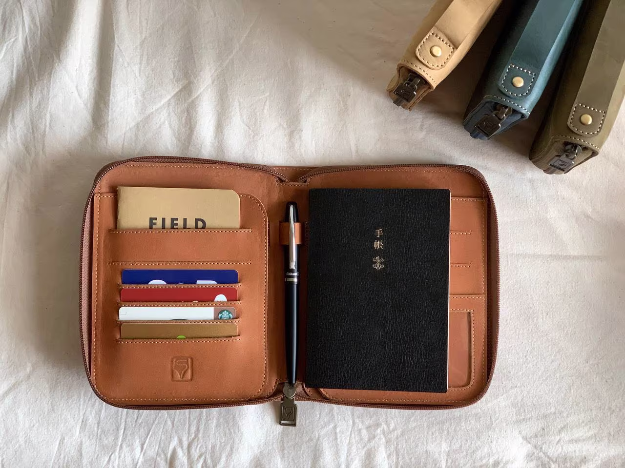 Leather A6 Life Organizer Hand-Crafted With Pull-Tag™ Penholder, Full-Grain Leather Handmade Travel Organizer, Notebook Cover
