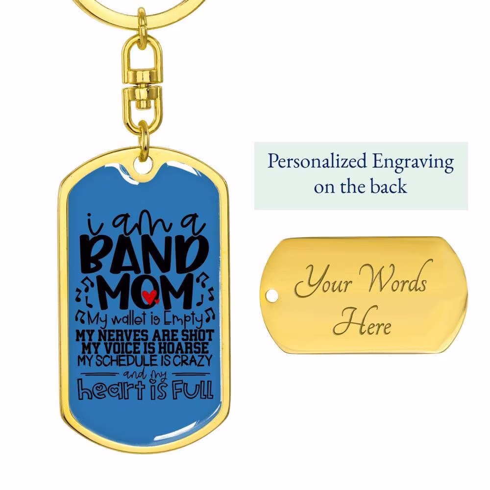 Marching Band Mom, Proud Keychain, Keychain Gift, Music Notes, Season