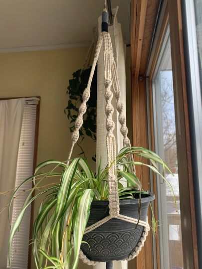 5mm Natural Cotton Unstained Rope Macrame Hanger Fits A 10" - 12