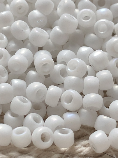 New Toho Round Seed Beads, 8/0, Matte - Color Opaque Rainbow White, | Tr-08-761, Qty 20 Grams, 3mm Beads