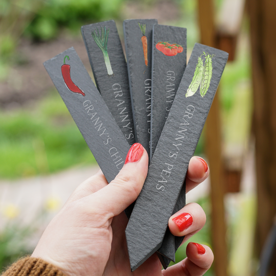 Personalised Slate Herb And Vegetable Plant Markers