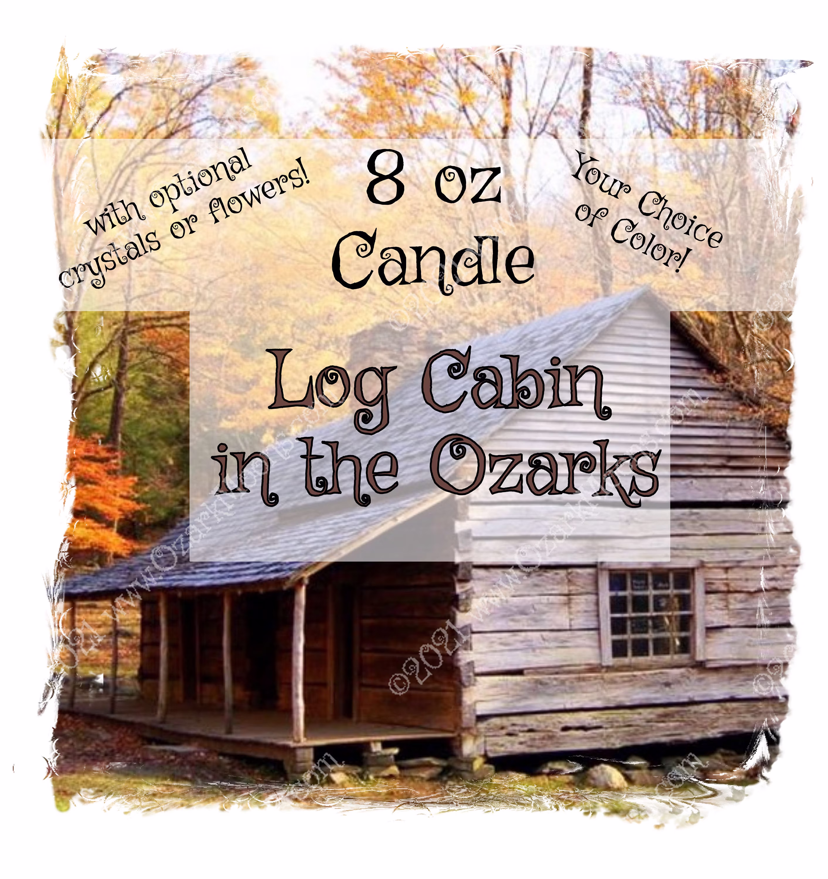 8 Oz Candle Log Cabin in The Ozarks - Soy Coconut Candles Scented With Oak, Flannel, & Cedarwood, Soft Rustic Lodge Fragrance Tin