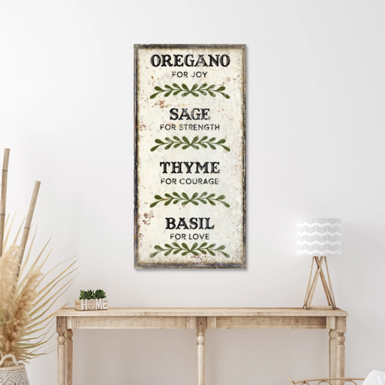 Herbs Meaning Sign, Modern Farmhouse Decor, Large Canvas Signs, Kitchen Vintage | Copy