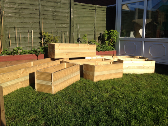 Wooden Planter With Free Liner Outdoor, Herbs, Plants, Flowers, Shrubs, Decorative, Flowerbed, Accessory, Garden, Trough, Decking Pot