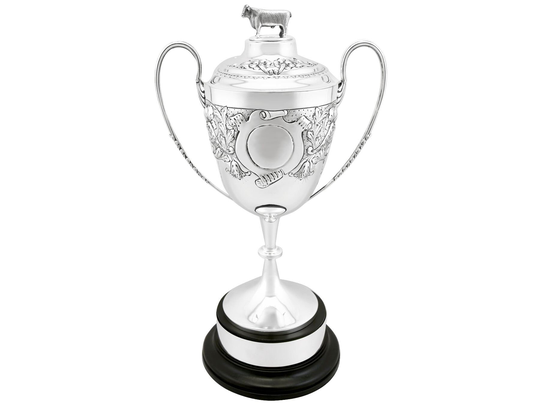 Antique Edwardian Sterling Silver Presentation Cup & Cover