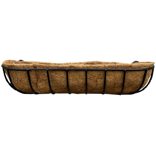 Manor Garden Black Metal Wall Basket Manger Trough Planter (90cm)