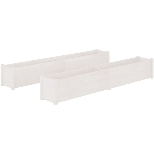 Vidaxl - Garden Planters 2 pcs White 200x31x31 cm Solid Pinewood White