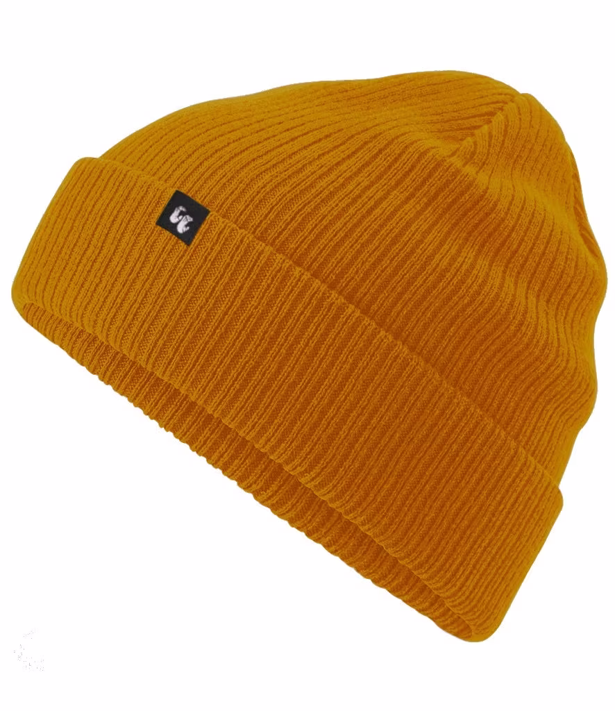 100% Organic Cotton Beanie Hat - Mustard Colour Winter Hat