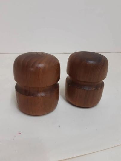 Danish Teak Salt & Pepper Shakers Danish Mid Century Mcm Modern