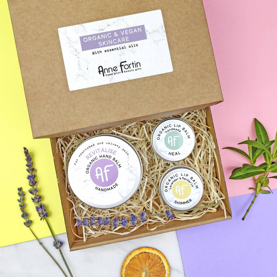 Organic And Vegan Hand And Lip Balm Gift Set