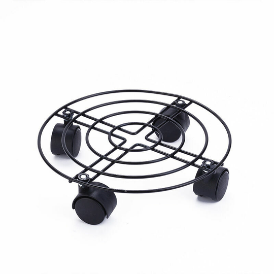 Naxunnn - 33 Round Iron Rolling Metal Plant Rack on Wheels for Garden Flower Pot, Flower Pot, Heavy Duty Pot Trolley