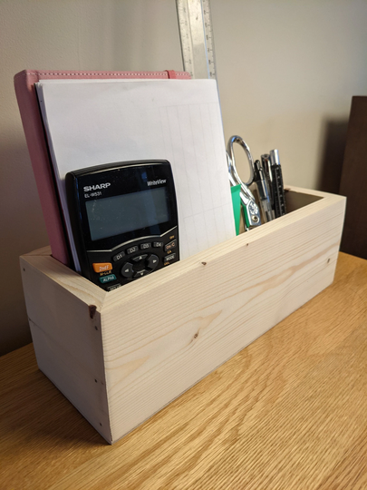 Reclaimed Wood Desk Organiser Storage