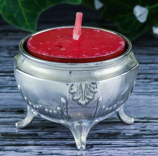 C1920 Antique Art Deco German 800 Grade Solid Silver Footed Salt Cellar Bowl - Holds A Tea Light Candle Perfectly ~ Unique Gift