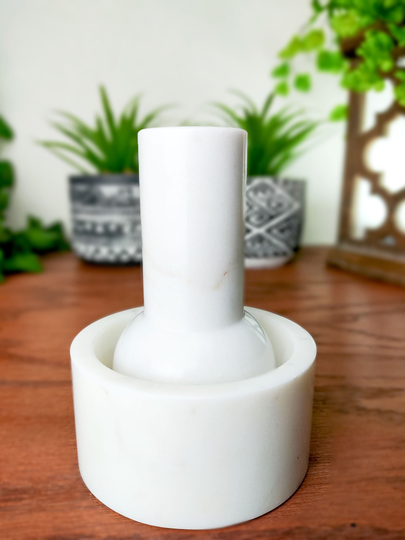 Mortar & Pestle Polished Opal Marble Rock Apothecary Starter Handmade 3