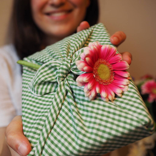 Reusable Organic Cotton Gift Wrap 'Gingham'