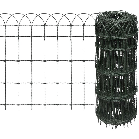 Vidaxl - Garden Border Fence Powder-coated Iron 25x0.65 m Green