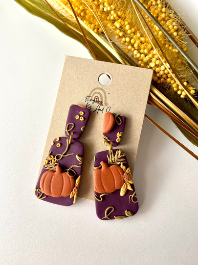 Fall Themed Earrings/Polymer Clay Jewelry Colors Clay For Fall Seasonal Dangles Chic