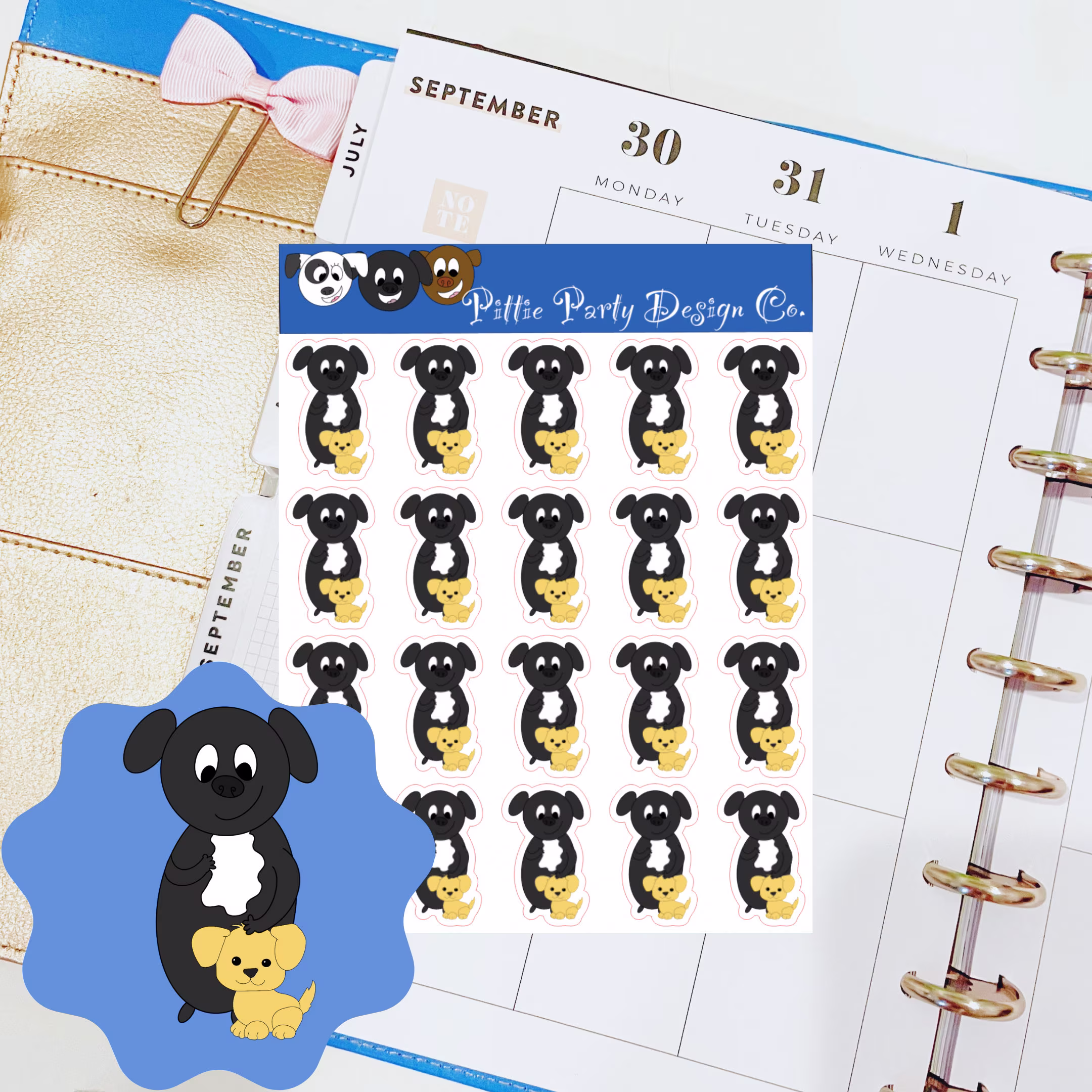 Pluto Pop The Dog Dad | Character Planner Stickers Pet Care