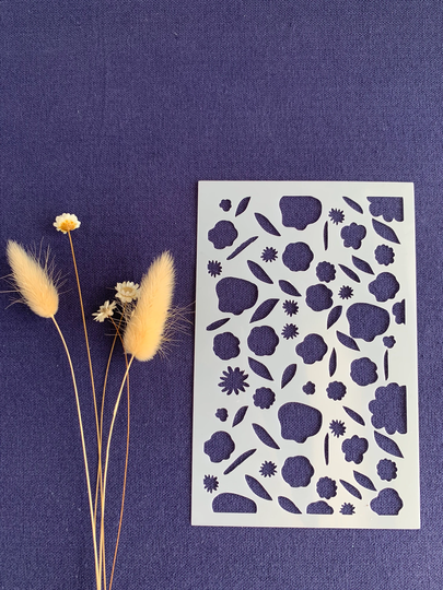 Organic Florals Stencil Sheet - Texture For Polymer Clay Mylar Stencils Design Tools