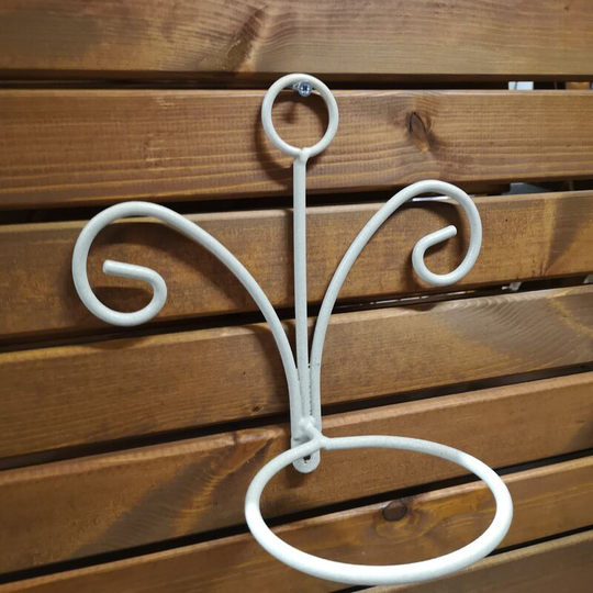 Samuel Alexander - Tom Chambers Handcrafted Cream Metal Garden Patio Herb Plant Flower Pot Wall Mount Holder