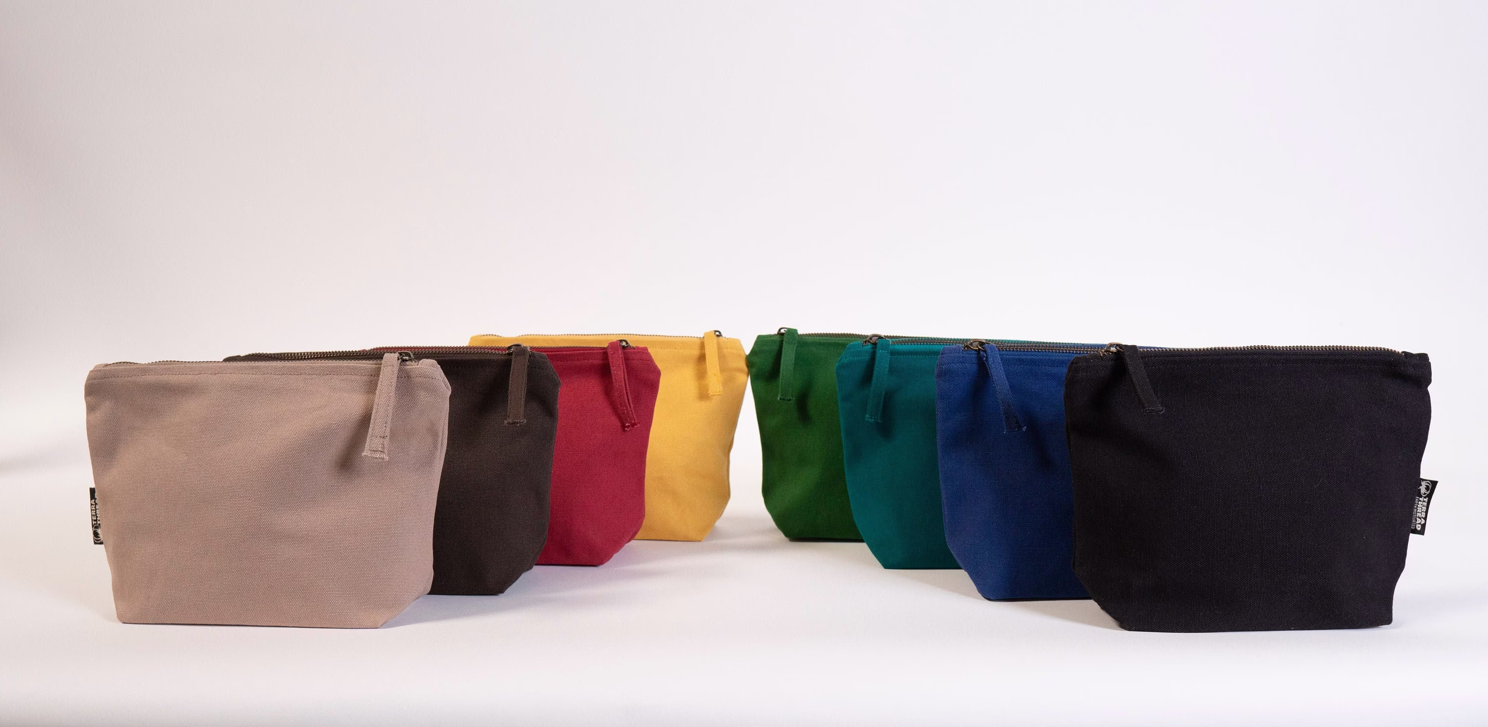 Makeup Bag Made With Organic Cotton | Cosmetic Zipper Pouch For Men & Women Canvas Organizer Gifts Him & Her
