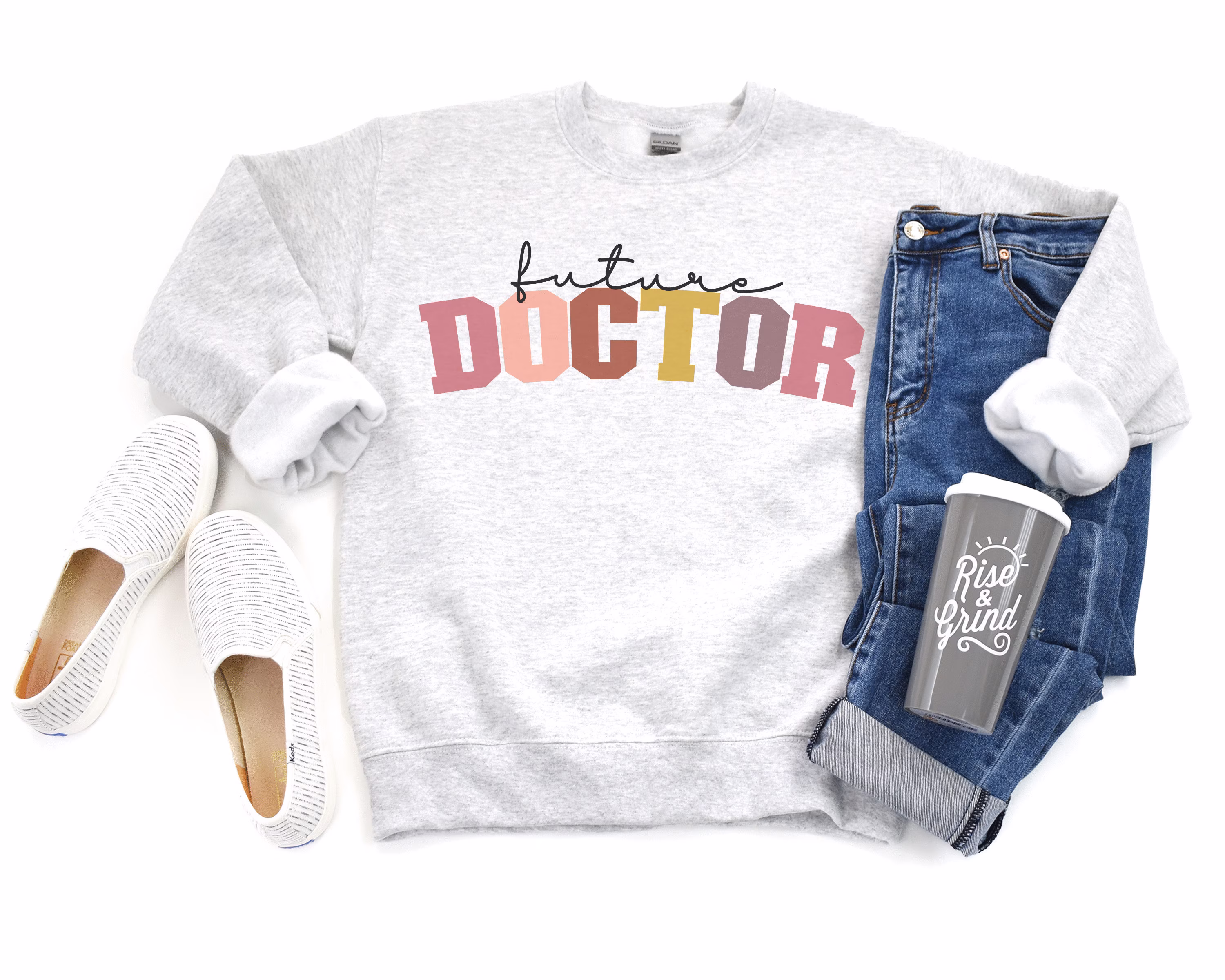 Doctor in Training Sweatshirt - Future Retro Medical Student Md New To Be Clinicals Unisex Crewneck