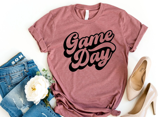 Game Day Shirt | Retro Tshirt Sports Shirts For Women Sport Season T-Shirt Gameday Graphic Tee Mom Squad Football