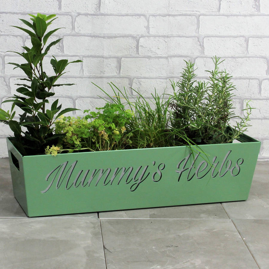 Personalised Steel Planter, Black/White/Grey