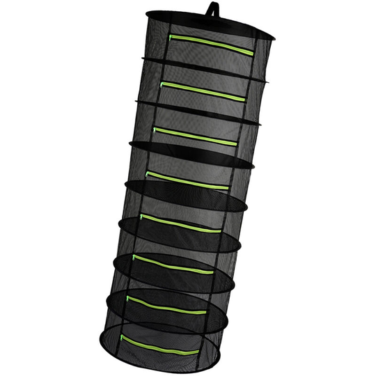 Asupermall - Hanging Basket 8 Layers with Zipper Folding Dry Rack Herb Drying Net Dryer Bag Mesh For Herbs Flowers Buds Plants,model:Green 8-layer