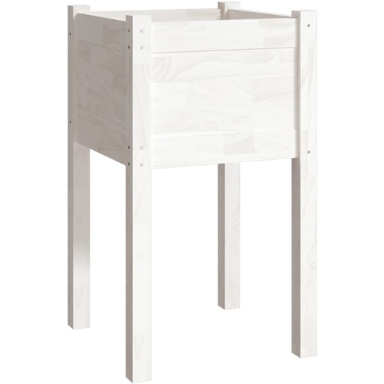 Garden Planter White 40x40x70 cm Solid Pinewood Vidaxl White