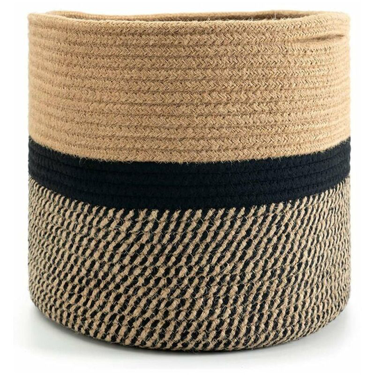 Bearsu - Woven Cotton Rope Plant Basket For Small Plants, Flower Pots, Crafts, Toys 20×20cm
