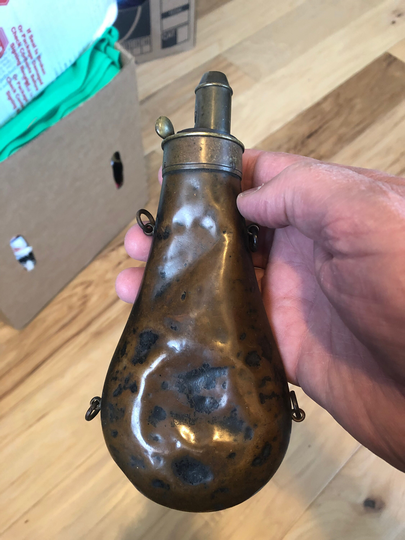Antique Powder Flask Great Patina