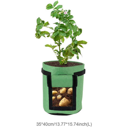 10 Gallon Potato Grow Bags Breathable Nonwoven Fabric Garden Growing Bag - Green&L
